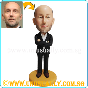 Custom 3D Relax Posture Male In Black Suit Figurine
